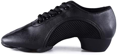 katliu Leather Jazz Shoes Women Dance Shoe Split Sole Sneaker Breathable for Latin Ballroom
