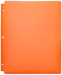 Amazon Basics Plastic 3 Hole Punch Folders with 2