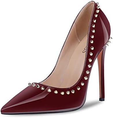 studded pointed court shoes