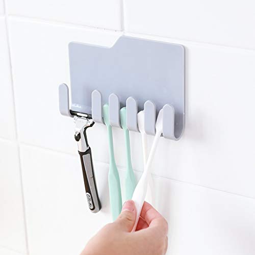 MOVEmen Practical Wall Phone Holder Socket Charging Box Bracket Stand Kitchen Holder Toothbrush Holder Kitchen Corner Storage Rack Washing Rack Drain Rack Bathroom Towel Rack (Grey) - Thumbnail 4
