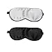 100% Silk Hypoallergenic Sleep Mask with Compact Travel Pouch and Gift Box by Brave Era (Raven Black)