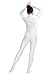 Ensnovo Womens One Piece Unitard Full Body suit Lycra Spandex Skin Tights White,M