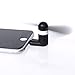 Mini Fan Portable Mini Air Cool Apple Iphone 6 plus 5s 5 iPad Samsung Android Mini Usb Port Suitable Cooler Rotating Fan (Android Mini Usb Port Black)