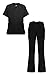 MediFit Women's Basic Solid Two Piece Medical Top & Pants Scrub Set