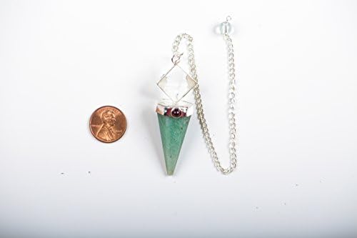 Green Aventurine Chakra Faceted Pyramid Pendulum for Scrying, Dowsing, Divination, Reiki, Chakra Testing, Chi from The Goddess Menagerie