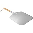 onlyfire 28" Long Metal Pizza Peel with Wooden Handle for Indoor & Outdoor Grill Oven, 13.5 x 16 inch Pizza Baking Spatula Paddle for Baking Bread Pie