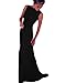 Lalagen Women's Royal Sleeveless Elegant Long Evening Dress Gowns black S