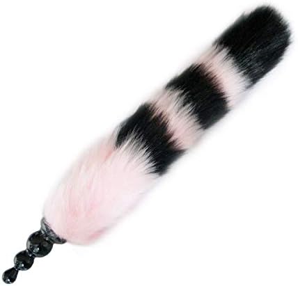 Flirting Cosplay Silicone Fox Tail Massage 3 Beads Smooth Product for Adult,1