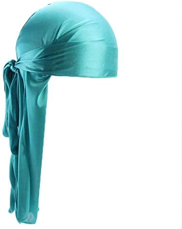 Jaminy Men/Women Silk Polyester Bandana Hat Durag Rag Tail Headwrap Headwear Gift