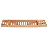 ToiletTree Products 100% Wood Bamboo Bathtub Caddy, Holds Books, Beverages, and Smartphones, Long, 28.75