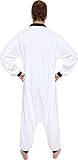 Silver Lilly One Piece Astronaut Pajamas - Adult Space Jumpsuit Cosplay Costume (White, Medium)