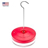 Healthy Hummingbird Feeder - 4 oz Hummingbird Food Nectar Jar Reduces Waste - Small Flat Compact Easiest to Clean 2 Port Design, Made in USA