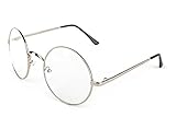 3 Pairs Round Wire Clear Lens Eye Glasses Costume