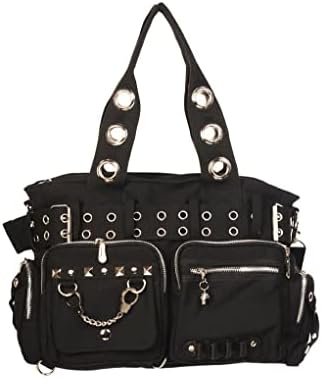 Amazon.com: Rise Up Handcuff Goth Punk Rock Black and Purple Plaid