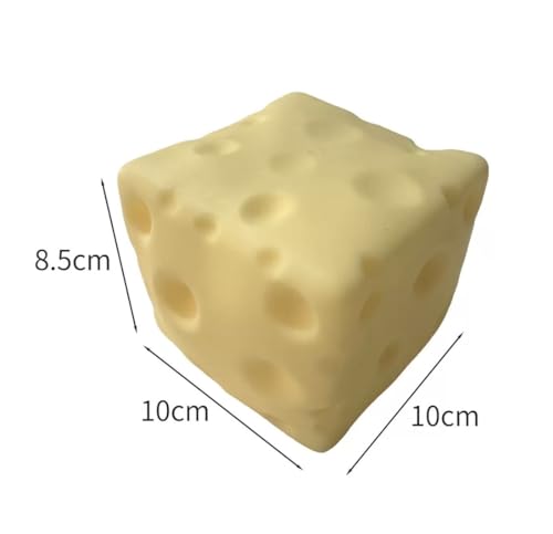 Last Page® 10cm Cheese Squishy Slow Rising, Soft Squishy Cheese Block Squeeze Fidget Toy, Mini Stress Relief Sensory for Adults, Cute Desk Toy Gift (1PCS)