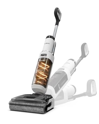 Tineco Floor One Stretch S6 Vacuum Cleaner, Powerful Intelligent Wet and Dry Vacuum Cleaner, Flat 180°, Two-Edge Cleaning, Flashdry Self-Cleaning at 70°C in 5 Min, 40 Min Autonomy