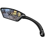 MEACHOW New Scratch Resistant Glass Lens,Handlebar Bike Mirror, Rotatable Safe Rearview Mirror, Bicycle Mirror (Sliver Left Side) ME-002LS