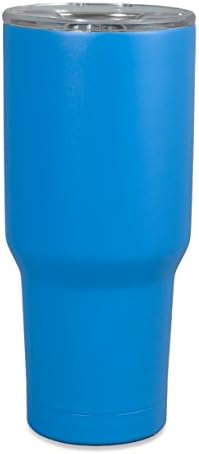 30 oz Blue Stainless Steel Tumbler - Insulated and Seamless with a Twist to Close Lid and Straw Guaranteed to Keep Cold or Hot Drinks at the Perfect Temperature for Your One Busy Life OBL
