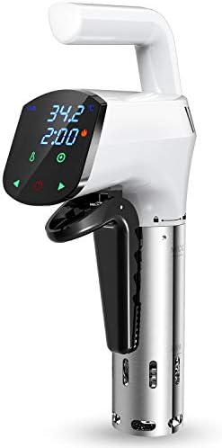 Sous Vide, Aukuye Sous Vide Cooker Thermal Immersion Circulator, 1100W, LED display, with Recipe Cookbook, Ultra-Quiet, White EQQ01 (White)