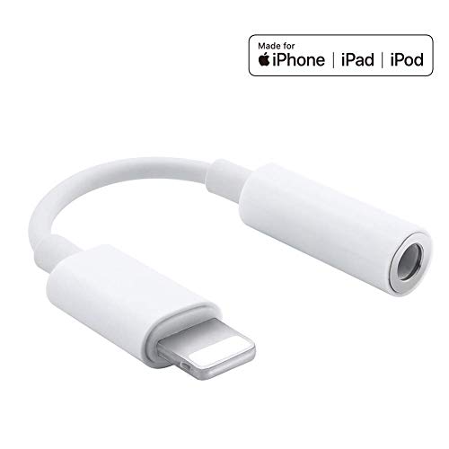 ETUCRAY Headphone Jack Adapter Aux Audio Dongle to 3.5mm Cables Earphone Adaptor Headset Splitter Car Accessories for Music Compatible with iPhone 7/7Plus/8/8Plus /X/XS Max Support for All iOS