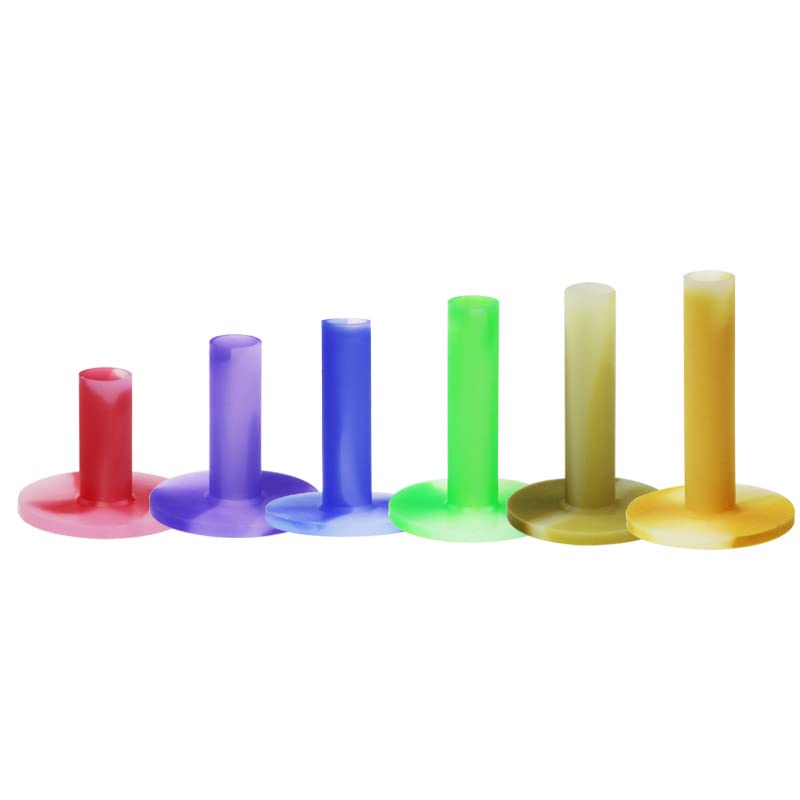 zalati Golf Tees 6pcs Golf Top Holder Stand Rubber for Driving Range Mats Home Office Backyard Practice - Multicolor