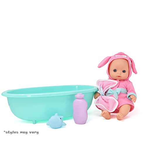 Bathtub Baby Doll, Bath Time Set 10 Inch Doll with Tub, Toy Soap, Wash