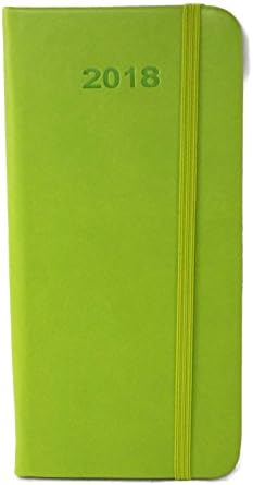 2018 Slim Pocket Week at Glance Calendar Planner Vivid Colors (Lime)