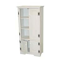 Target Marketing Systems Tall Storage Cabinet with 2 Adjustable Top Shelves and 1 Bottom Shelf, White