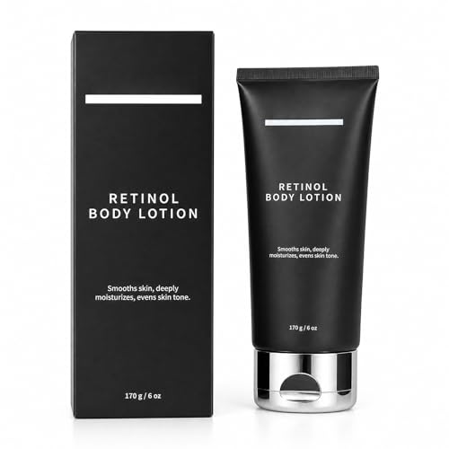 Retinol Body Lotion, Firming Body Cream for Crepey Skin, Moisturizing Anti-Aging Lotion for Neck, Arms, Legs & Full Body Skin Care, 170g