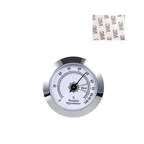 FUNEW Cigar Hygrometerï¼ŒRound Analog Hygrometer for Cigar Humidorï¼ŒCigar Box/Cigar Cabinet 2inch Diameter Silver