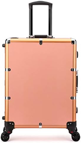 QIONGQIONG Portable Cosmetic Makeup Box Train Case Bluetooth Music Function Beauty Travel Box Artist Barber Travel Rolling Trolley With Light/Support/Mirror,rosegold [Energy Class A]