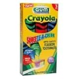 Sunstar GUM Crayola Squeeze-A-Color Anti-Cavity Fluoride Toothpaste 1.5 Ounce, 3 Tubes