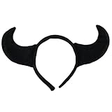 Halloween Costume Cosplay Animal Ox Bull Horn Plush Ear Hair Hoop Headband Band Black