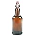 12 pack 16oz Amber Glass Beer Bottle Bottles with Easy Wire Swing Cap & Airtight Rubber Seal. Perfect for Home Brewing Wine.
