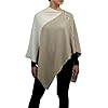 DALLE PIANE CASHMERE – Bicolor Poncho met Knopen Cashmere Blended Garens – Dames