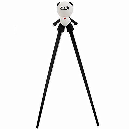 Makhry Cute Panda Plastic Chopsticks with Silicone Guide/Training Connector