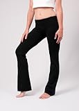 Hard Tail Foldover Bootcut Yoga Pants with Hard Tail Logo - Black 330 M