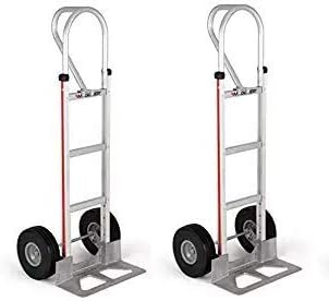 Magliner HMK15AUAC Aluminum Hand Truck, Vertical Loop Handle, 18" x 7-1/2" Aluminum Diecast Nose Plate, 500 lb Capacity (Twо Расk) (Twо Расk)