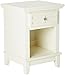 Home Styles Arts and Crafts White Nightstand with Drawer, Pull-out Tray, and a Recessed Storage