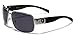 Polarized Square Aviator Men's Fishing Glasses Driving Golf Sport Sunglasses, Silver/Smoke