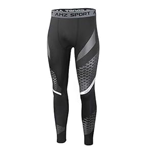AMZSPORT Compressie-legging voor Heren Sneldrogend Basislaag Opleiding Broek