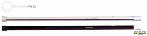 Epoch Women's Dragonfly Composite Lacrosse Shaft, Mid-Flex iQ6, 7/8 Slim Diameter Cross Section, Torque Box, Composite/Carbon Fiber, Slip/Grip with 10" Sticky Grip, White