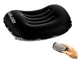 Trekology Ultralight Inflating Travel/Camping Pillows - Compressible, Compact, Inflatable, Comfortable, Ergonomic Pillow for Neck & Lumbar Support While Camp, Backpacking (Black)