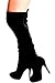 FOREVER LINK OVER THE KNEE BOOT SUEDE BACK LACE HIGH HEEL 9 black