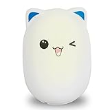 Nursery Lamp, Carejoy Cute Bear Silicone Night Light 7 Colors Accompany You Baby Fall Into Sleep Safely This Kids Night Lamps Will Be Your Good Choice For Your Little One (TAP Control, Boy)