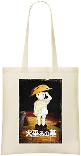 Grave Of The Fireflies Little Sister Custom Printed Grocery Tote Bag - 100% Soft Cotton - Eco-Friendly & Stylish Handbag For Everyday Use - Custom Shoulder Bags