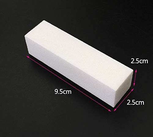10PCS White Sponge Nail Buffer 4-Ways Nail Sanding Block Grit Tool Professional Salon Fingernail Manicure Pedicure Kit Pretty Manicure for Natural Gel Acrylic Fake Nails