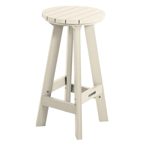 highwood Birch Collection Round Bar Height Stool, Whitewash