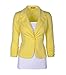 Auliné Collection Women's Casual Work Solid Color Knit Blazer Yellow Large