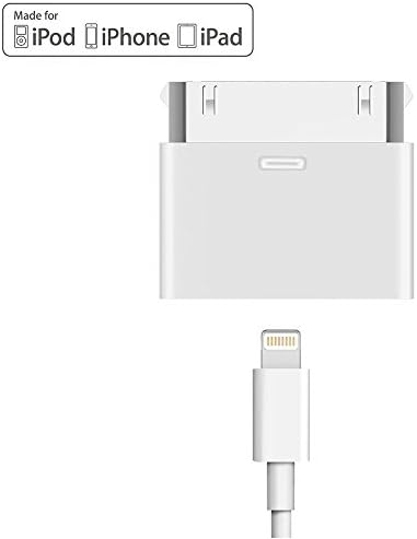 Converter Adapter Pancant Lightning 8 Pin Female to 30 Pin Male Adapter Converter for Cable Charge, Data Sync and No Audio, Support iPhone 4 4s, iPad 1 2 3 iPod IOS 9.3.5 (White)
